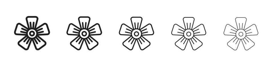 Hypericum iconBlack linear bold and thin strokes set