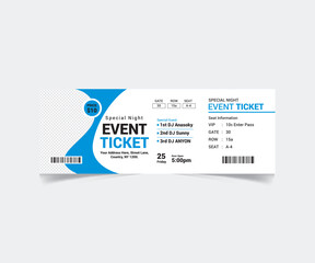 Event Ticket Template Design with Vector File