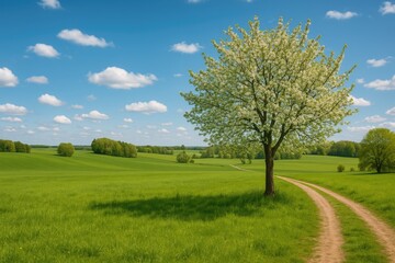 Obraz premium A countryside scene during springtime