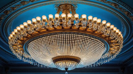 Obraz premium Ornate chandelier, sparkling crystals