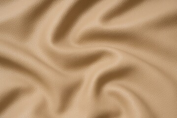 Obraz premium Cream-colored synthetic leather featuring textured waves and folds on a PVC backing
