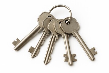 Multiple keys isolated on a white background