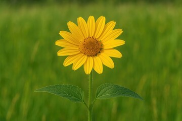 Discovering aster and false sunflower among wild grasses in a lush meadow