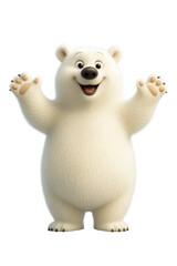 Fototapeta premium Cute Cartoon Polar Bear Waving – Happy Arctic Animal Illustration