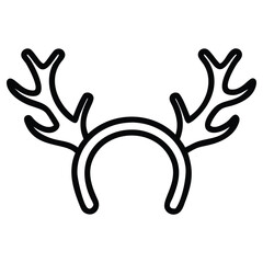 Obraz premium Reindeer antlers headband in outline style for Christmas designs and decorations