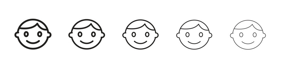 Child face icon vector, Symbol, logo illustrations