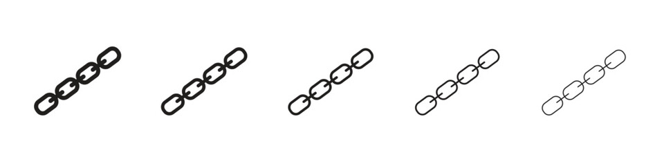 Obraz premium Chain iconBlack linear bold and thin strokes set