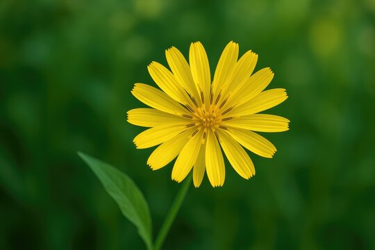 Stunning yellow Ixeris blossom against a soft-focus backdrop