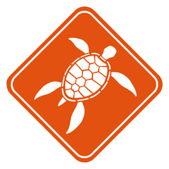 Water Turtle Danger Sign Caution Zone Cool Warning Isolated Vector Graphic Design Illustration
