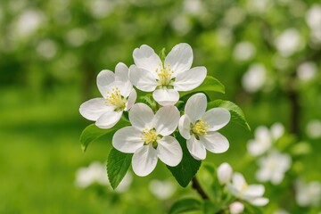 Fototapeta premium Spring garden filled with apple blossoms