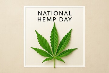 Celebrating National Hemp Day with vibrant green hemp leaf illustrations and plant images for banners and cards