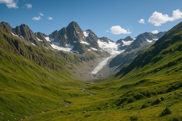 Fototapeta premium Breathtaking panoramic view of majestic mountains