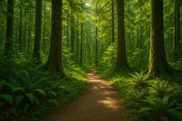 Obraz premium Journeying across an ancient woodland