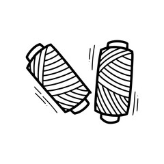 Hand Drawn Yarn Illustration. Doodle Vector. Isolated on White Background - EPS 10 Vector