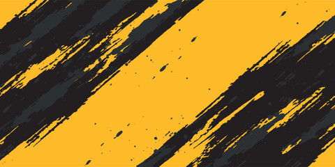 Abstract Sport Grunge Style Background. Grunge Yellow Texture In Dark Background.