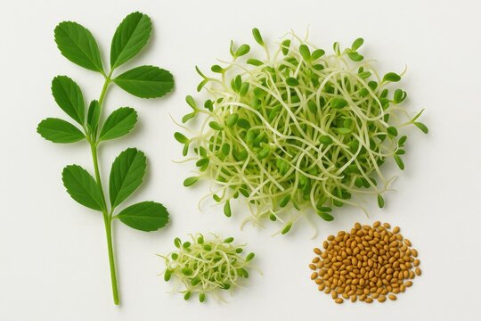 Herbal remedy derived from alfalfa leaves, sprouts, and seeds used in medicine