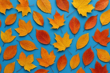 Obraz premium Vivid fall foliage against a cerulean backdrop