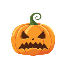 Angry halloween jack o lantern pumpkin face