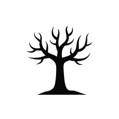 Bare tree silhouette winter nature symbol