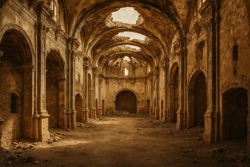 Obraz premium Historic church ruins from the Spanish Civil War in a Spanish town