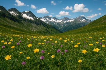 Fototapeta premium High-altitude grasslands during brief summer months