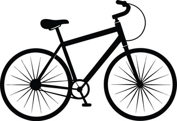 bicycle silhouette vector , black bike icon, cycling illustration