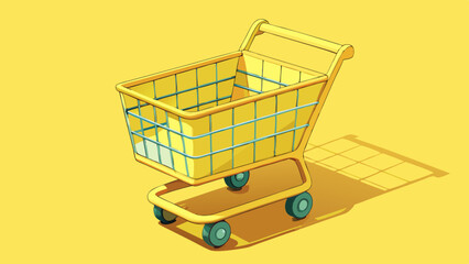 yellow empty shopping cart illustration design 