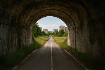 Derelict passageway linking urban area to rural settlement