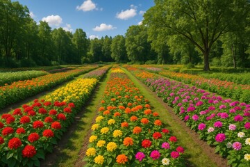 Stunning floral landscape in an agricultural setting