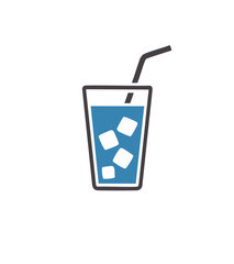 Iced drink glass straw refreshing beverage cool summer