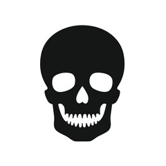 Simple black skull icon death danger warning symbol