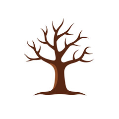 Simple brown leafless tree illustration design