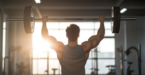 Man lifting weights gym