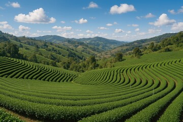 Scenic view of an oolong tea farm in the northern mountainous region
