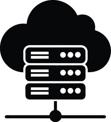 cloud server icon, data connection graphic, storage network symbol