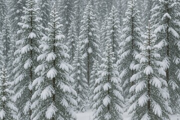 Frost-covered pine branches in winter