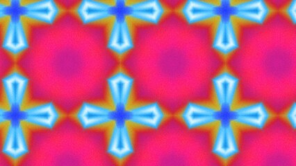 Abstract Radiant Burst with Soft Grain Texture, Symmetrical Glow Pattern in Psychedelic Style, Radiating Circular Abstract with Subtle Noise, Kaleidoscopic Starburst with Gradient Flow