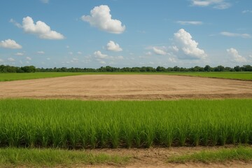 Preparation of rice paddies for upcoming industrial development