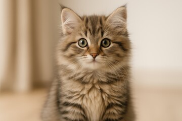 Adorable and fluffy feline portrait
