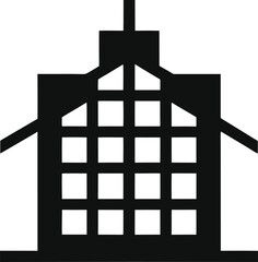 Modern Building Architectural Design Gridded Facade Illustration