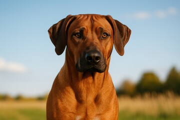 Elegant portrait of a stunning ridgeback dog