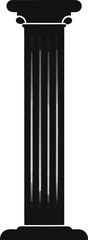 Classic Greek Column Silhouette Architectural Vector Illustration