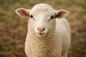 Obraz premium Young sheep's portrait in close-up