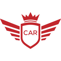 Royal Shield Logo with Wings and Crown – CAR Elite Security or Premium Brand Identity Design. CAR Letter Logo.
