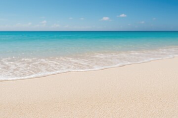 Fototapeta premium Moist white sand grains washed by ocean waves