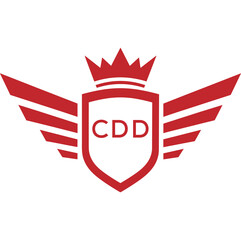 Royal Shield Logo with Wings and Crown –CDD Elite Security or Premium Brand Identity Design
