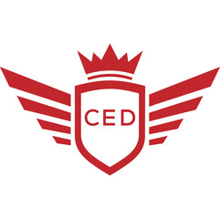 Royal Shield Logo with Wings and Crown &ndash;CED Elite Security or Premium Brand Identity Design
