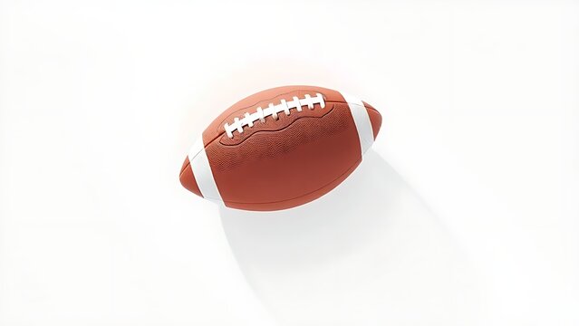 American Football Isolated on White Background with Crisp Shadows