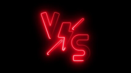 Neon line VS versus bars neon animated versus vs bars neon multiplayer co op team with smoky black background 4k looping