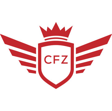 Royal Shield Logo with Wings and Crown &ndash;CFZ Elite Security or Premium Brand Identity Design
